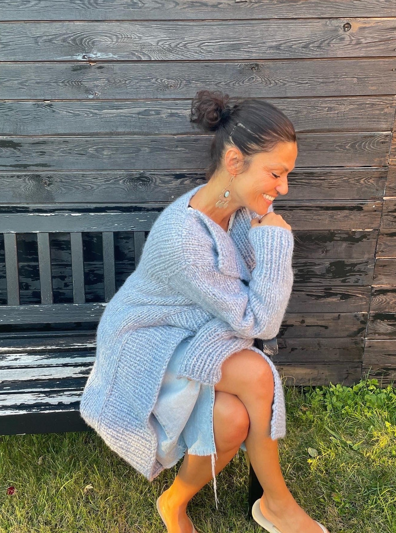 NYNNE OVERSIZE CARDIGAN WITH RIB